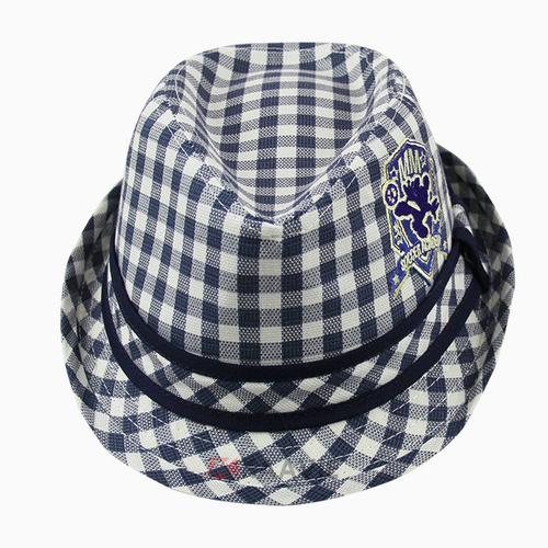 凯维帽业-新款高端格子贴布绣定型礼帽rm433